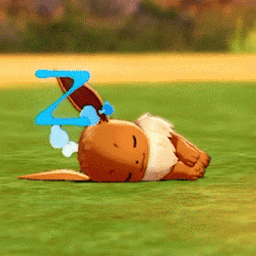 Eevee Pokemon Anime Video Game Sleeping GIF