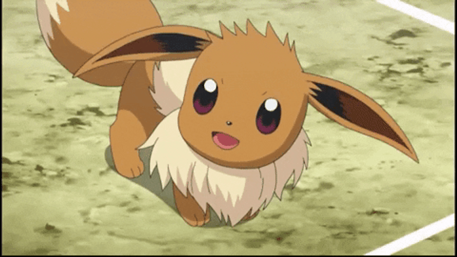 Eevee Pokemon Excited Cute Hello Anime GIF