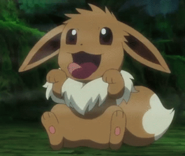 Eevee Pokemon Silly Acting Dog Tongue Out GIF
