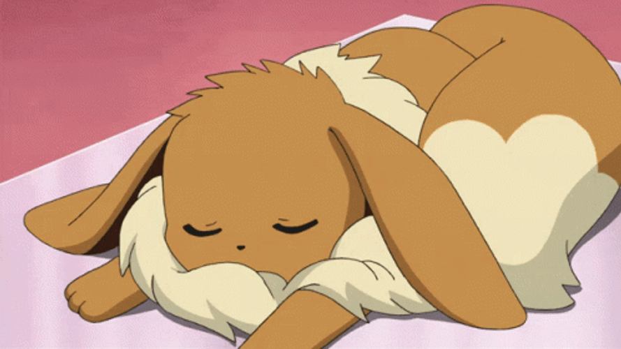 Eevee Sleeping Pokemon Center Rest GIF