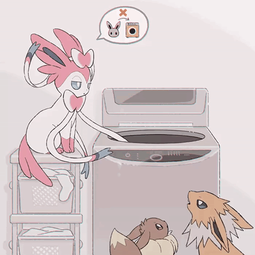 Eevee Washing Machine Evolutions GIF