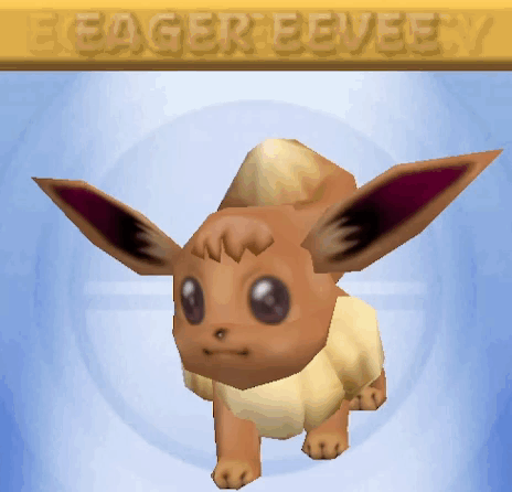 Eevee With Eeager Eeveey Sign GIF