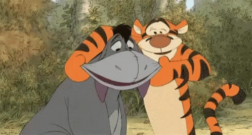 Eeyore and Tigger Posing for Picture