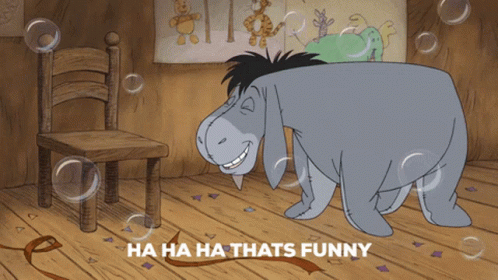 Eeyore from Winnie the Pooh Laughing