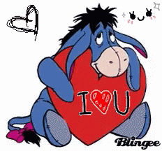 Eeyore Holding I Love You Heart