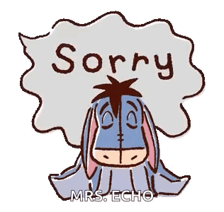 Eeyore Holding Speech Bubble Saying Sorry