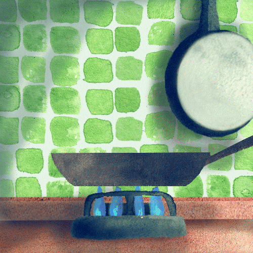 Egg Dog And Bacon Cooked In Pan GIF