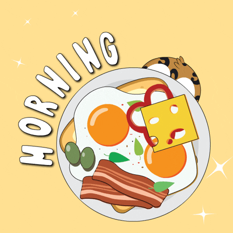 Egg Dog Morning Breakfast Penguin GIF