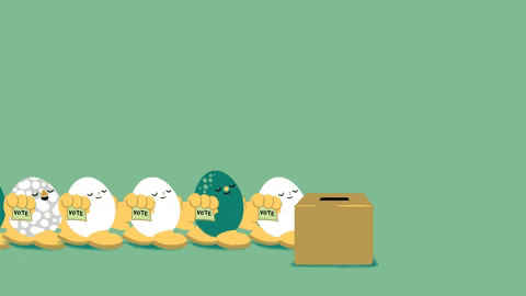 Egg Dog Walking And Vote For Planting Tree GIF