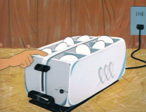 Egg Laying King Chick Toaster GIF