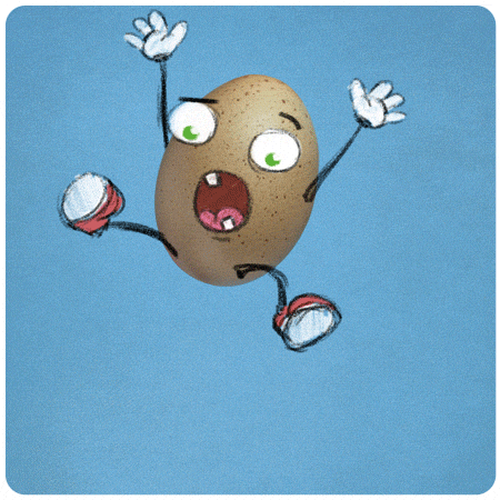 Egg Laying King Smash Fall Loop GIF