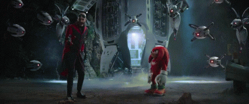 Egg Mobile Man And Knuckles Dancing GIF