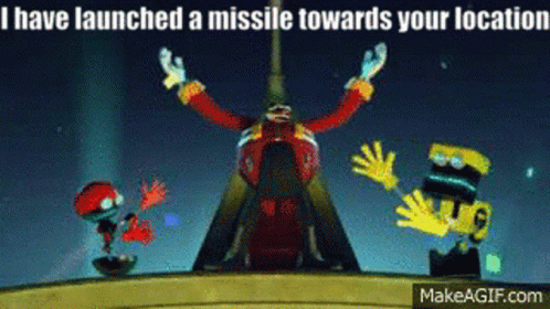 Eggman Bow Down Missile Launch GIF
