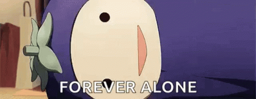 Eggplant Anime Girl Forever Alone GIF