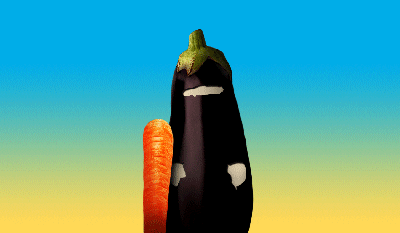 Eggplant Carrot Friendship Animation GIF