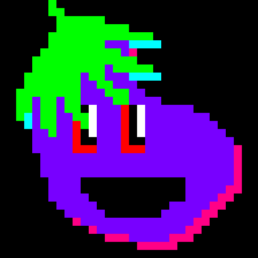 Eggplant Face Moving Pixel Art GIF