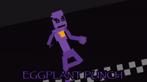 Eggplant Punch Poster With Purple Pixelated Character