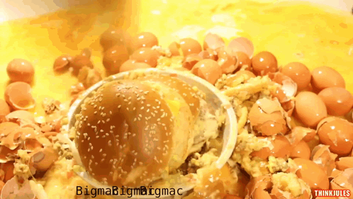 Eggs and Hamburger on Plate With Thinkjules