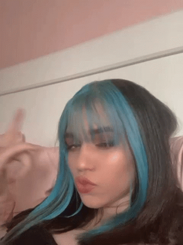 Egirl Green And Black Hair GIF