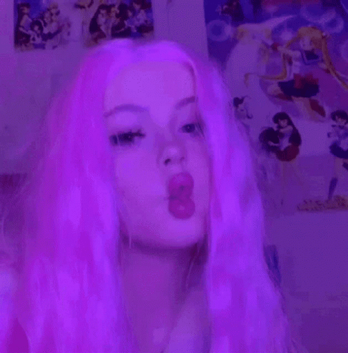 Egirl Violet Hair Style GIF