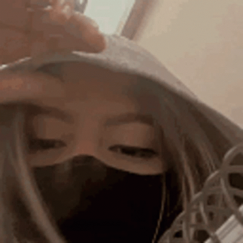 Egirl Wearing Black Mask GIF