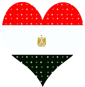 Egypt Flag Heart with Gold Eagle