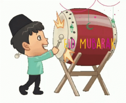 Eid Mubarak Gong Drum GIF