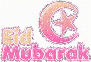 Eid Mubarak Pink Glitters GIF