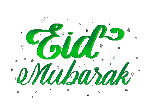 Eid Mubarak With Crescent Moon