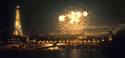 Eiffel Tower And Fireworks On Bastille Day GIF