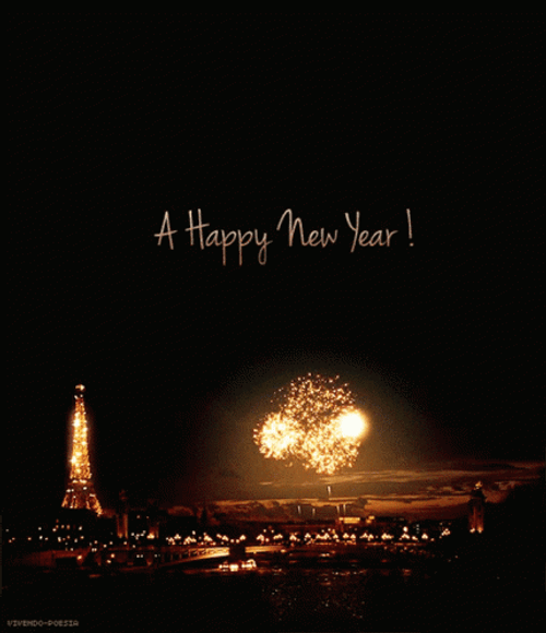 Eiffel Tower Happy New Year Animated GIF