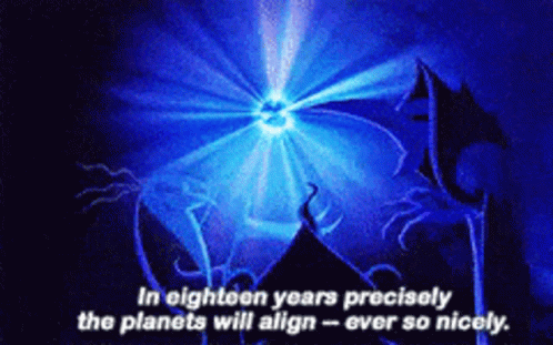 Eighteen Years Precisely Planets Align