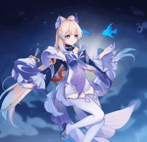 Sangonomiya Kokomi Floating GIF