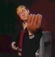 El Chavo Quico Catching Baseball Gloves GIF