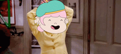 Elaine Dance Happy Female Mask GIF