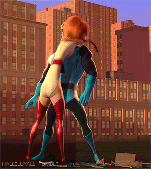 Elastigirl Around Mr Incredible GIF