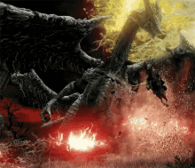 Elden Ring Epic Battle With Dragon GIF
