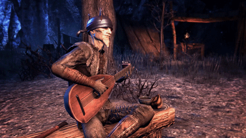 Elder Scrolls Character Playing Lute GIF