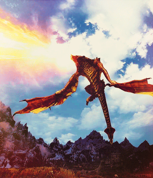 Elder Scrolls Dragon Breathing Fire GIF