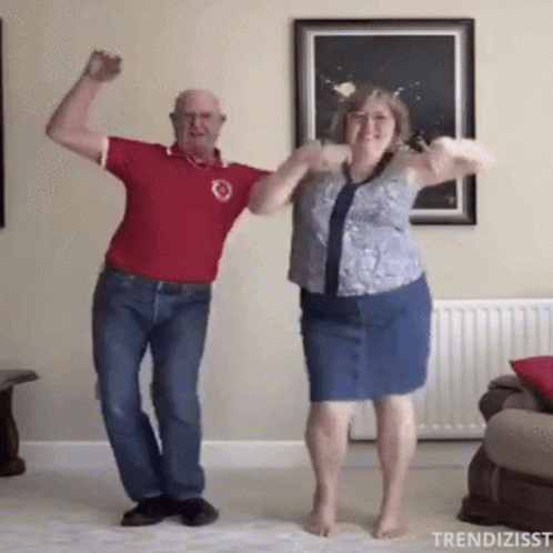 Elderly Couple Dancing