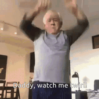 Elderly Man Dancing Says Daddy Watch Me Twirl GIF