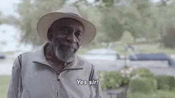 Elderly Man Saying Yes Sir
