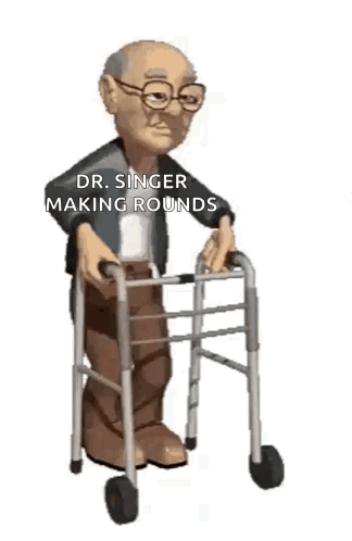 Elderly Man Using Walker