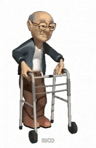 Elderly Man Walking With Walker