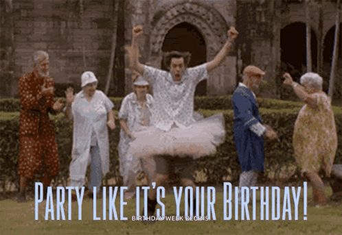 Elderly People Dancing Party Like Its Your Birthday