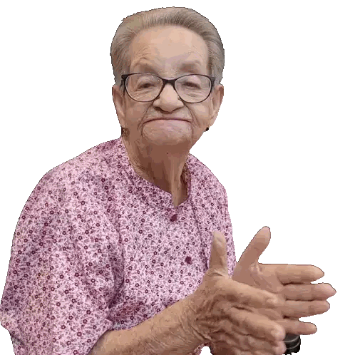 Elderly Woman Clapping