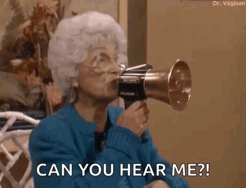 Elderly Woman Holding Megaphone