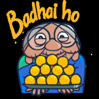 Elderly Woman Holding Tray Of Yellow Balls Badhai Ho GIF