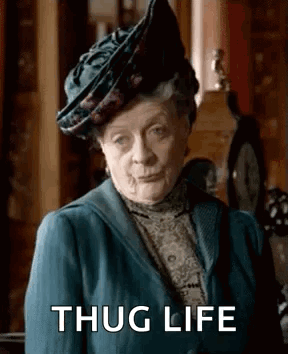 Elderly Woman in Hat and Blue Jacket