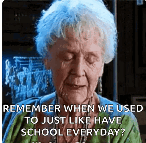 Elderly Woman Remembering School Days